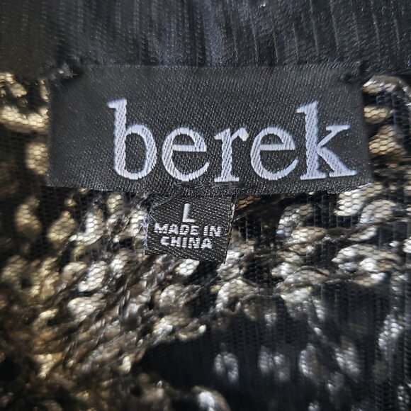 Berek Metallic Circle Button Down High Low Mesh Shirt *read notes* - Picture 11 of 13